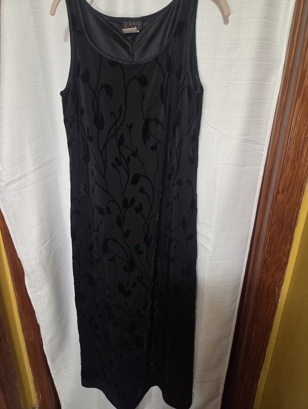 Sigrid Olsen black sleeveless maxi vintage dress